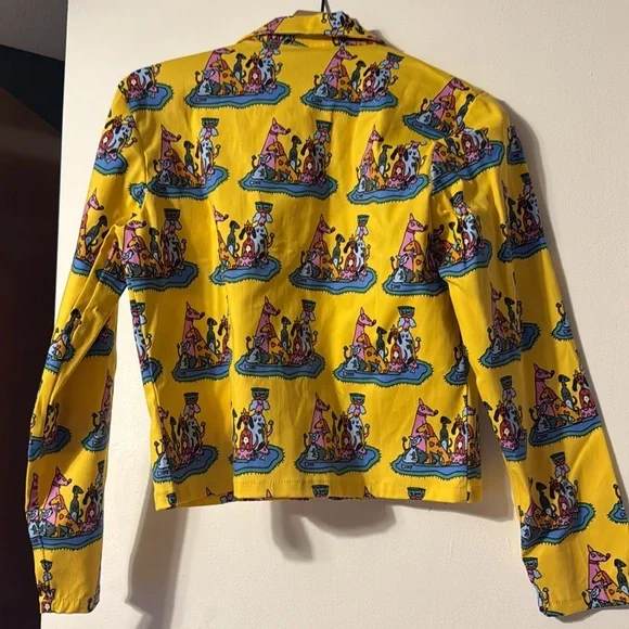 Nooworks Yellow and Blue Graphic Dog Party Jacket - Picture 6 of 6
